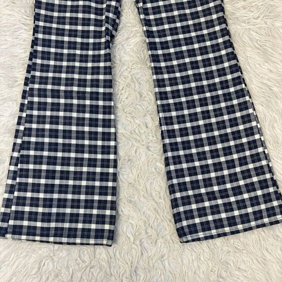 Wrangler Womens Vintage 70s Blue & White Plaid Flared Bootcut Western Pants - Picture 9 of 11